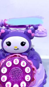 Mainan Anak Telephone Klasik Motif Kuromi Ungu Unik 6 Mode / Telephone Games With Music Karakter
