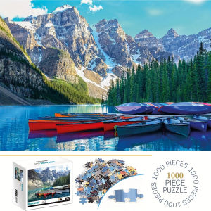 1000pcs Moraine Lake Canadian Rockies Jigsaw Puzzle - Challenge for Adults & Families Stunning Glacier Lake Mountain Landscap