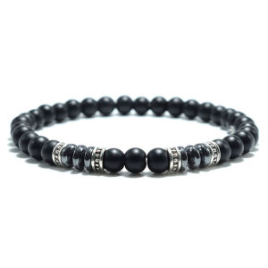 Fashion Mens Bracelet Natural Stone 6mm Lava Rock Tiger Eyes Beaded Braclet Leisure Accessories Gift For Him Pulsera Homme Joias