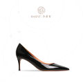 RAIZO Comfortable Classic Handmade High Heels Leather Sole Fashionable Work Commute Shoes Sharp Pointed Toe Women's Footwear. 