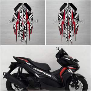 STIKER STRIPING LIS LES BODY YAMAHA AEROX 155 VVA 2021 HITAM