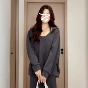Neck Hanging Strap Dress Womens 2024 New Early Autumn Korean Style Long Sleeve Dress Two-Piece Set Elegant Commute Style