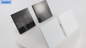 SMATRUL WiFi Switch Smart Wall Light Switch No Need Neutral Line 2 Gang Rf/App/Touch Control Timer Home Automation Support for Tmall Genius Google Home/Nest & Amazon Alexa/Black
