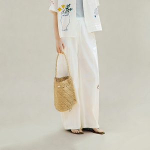 INMAN | Relaxed Waistband Wide Leg Trousers White