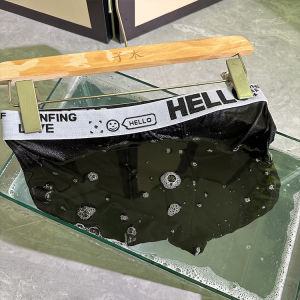 กางเกงบ็อกเซอร์ชายผ้าฝ้ายผสมสีสันสดใส ระบายอากาศได้ดี แห้งเร็ว 3 ตัว ทรงสี่เหลี่ยม สีสันสดใส กางเกงบ็อกเซอร์ชาย