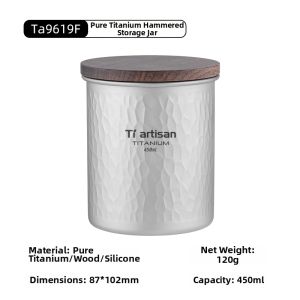 Tiartisan | Pure Titanium Hammered Mens Portable Tea Storage Container
