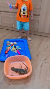 Đồ chơi câu cá nhựa kèm rổ phao và bơm tay giúp bé chơi vui vào mùa hè - Giỏ đựng màu ngẫu nhiên