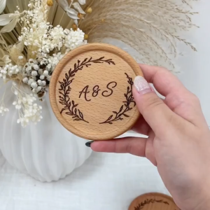 Personalised Engraved Wood Coaster Customised Wooden Coasters Custom Name Wedding Favours Gift Ideas