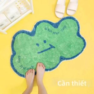 Thảm Trải Sàn PVC Hình Đám Mây Đầy Màu Sắc VIKAMA Thảm Phòng Tắm Chống Trượt Thiết Kế Hoạt Hình Mềm Mại Cho Phòng Ngủ Trang Trí Nhà Cửa