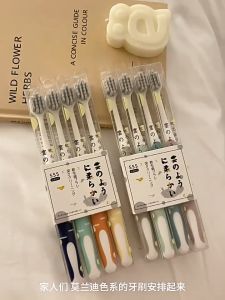 Set 4 Bàn Chải Đánh Răng Nhật Than Hoạt Tính Đầu Sợi Lông Mềm Mại