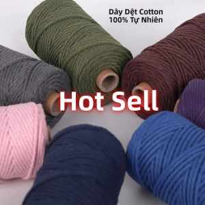 Cotton Tự Nhiên Macrame Dây 3 Mm 100 M Thân Thiện Với Môi Trường Dây Bện Cho Đan Treo Tường Thảm Nhiều Màu Sắc Đồ Trang Trí