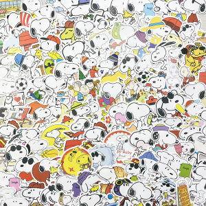 Snoopy Waterproof Stickers 100 Pcs Cute Cartoon Emotion Stickers for Water Cup Notebook Creative Decoration Sticker Mural