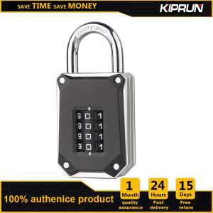 KIPRUN 4 Digit Combination Lock Zinc Alloy Full Body Metal Code Lock Heavy Duty Waterproof  Resettable and Cut Proof Combo Code Large Gym Locker Toolbox Door Code Padlock