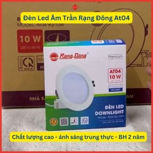Đèn Led Âm Trần Rạng Đông - Đèn Mắt Trâu Downlight AT04 - Ánh Sáng Trắng Vàng - BH 2 Năm