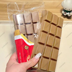 Big Chocolate Bar Squeeze Toy Simulated Food Play Pink Yellow Slow Rebound Stress Relief Relaxing Toy for Adults And Kids Gift