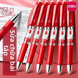 deli | Bút Gel Màu Đỏ Mượt Mà Khô Nhanh