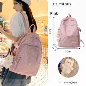 OUDENGPAI | Womens Travel Backpack Lightweight Stylish Commuter Style Zipper Closure Medium Waterproof Youth Suitable Daily Use