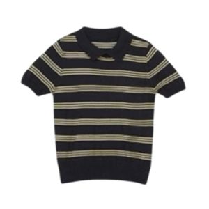YUEZHONGWEI | Slim Fit Striped Polo Shirt Womens Short Sleeve T-Shirt Korean Style Commute Fashion Summer New Arrival Casual Wear