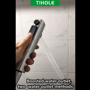 TIHOLE Toilet Bidet Spray Gun black Head Handheld Shower Bidets faucet holder Hose High Pressure Water heater Flexible nozzle hose bathroom kitchen pipe spray set paip jamban air 厕所水枪 水龙头喷枪