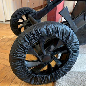 4Pcs Baby Stroller Cover Dustproof Wheelchair Tire Protector Infant Pushchair Case Accessory Internal Bright Sand Surface Random