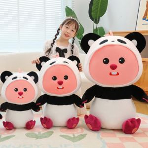 Gấu bông Hải Ly Loopy biến hình Gấu trúc 100% gòn vải lông mềm mịn cao cấp