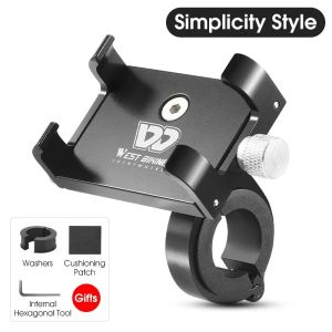 WEST BIKING Cycling Phone Holder Lightweight Aluminum Alloy Bike Handlebar Phone Bracket Phone Mount MTB Road Bike Accessories