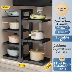 Multifunctional Multi-layer Pot Storage Rack