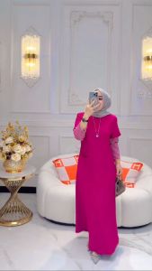 Gamis Kaos Wanita Viral Alisya Dres Katun Combed 24s Dress Santai Untuk Jalan Jalan Ukuran Jumbo