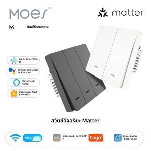 MOES Matter Tuya WiFi สมาร์ทปุ่มสวิทช์ EU Verison รีโมทคอนโทรลทํางานร่วมกับ Alexa Google Home Apple Homekit Smartthings