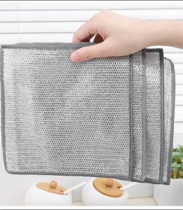 5pcs Steel Wire Scrub Cloth for Dishwashing Multipurpose Kitchen Cleaning Towel Double layer Iron Microfiber Dish Wash