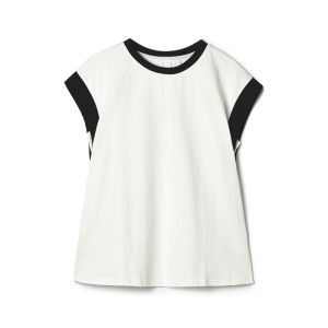 Casual Style Color Block Cotton Blend Hoodie Womens T-Shirt Summer 2025 Season round Neck Sleeveless Fashionable Streetwear