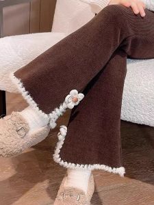 Warm Fleece Pants Girls Korean Style Flared
