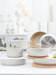 JEETEE Ceramic Non Stick Wok Pan 28CM/30CM Deep Frying Pan Induction & Gas Compatible PFOA/PFAS Free