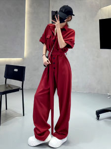 High Waist Workwear Jumpsuit Womens Loose Slimming Fashionable Long Pants Korean Style Summer New Arrival Street Style