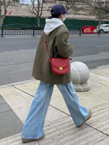 High Waist Wide Leg Jeans Womens Loose Fit Light Blue Washed Denim Pants Spring Season High And Extended Version Retro Style