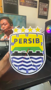 Jam Dinding PERSIB BANDUNG Ukuran Jumbo Premium Quality  Bahan Kayu Produk Lokal