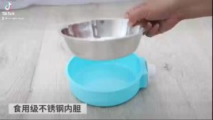 Bát ăn cho chó bát ăn gắn chuồng cho chó mèo ruột inox