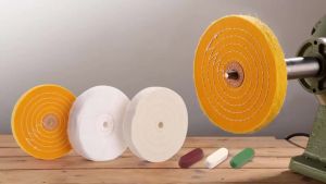 7PCS 6Inch Polishing Wheels Kit for Bench Grinder 1/2" Arbor Hole White Polish Wheels Yellow Wheel Soft Flannel Buffing Wheel