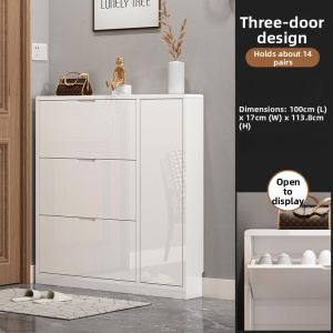 MEISITEKEKE | Ultra-thin Space-saving Shoe Cabinet White
