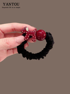 Cute Little Dog Hair Ties Versatile Red Fashionable Leather Headbands Womens Hair Accessories for Ponytails  out New Model