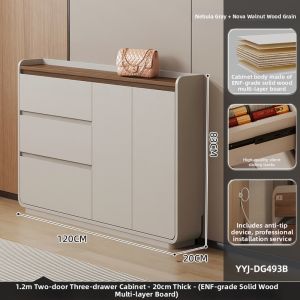 YANGYING | Ultra Thin 6-Drawer Solid Wood Storage Cabinet 25cm
