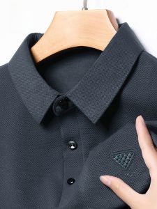 ROMON | Lomond Mens Long Sleeve Polo Shirt Casual Fashionable Spring Autumn New Style For Middle-Aged And Elderly With Collar Tee