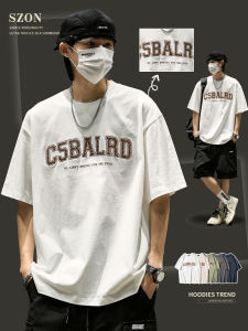 Áo Thun Cotton Nam Tay Ngắn Mùa Hè Dáng Rộng Chất Liệu Cotton Nguyên Chất Thêu Phong Cách Mỹ Thời Trang Áo Thun Thường Ngày