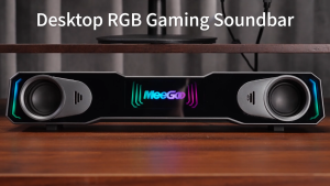 MeeGoo Bluetooth Soundbar USB Type-c Wired Speaker RGB Lighting Bass Stereo for PC Laptop Phone