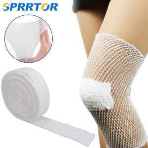 1Roll Elastic Net Wound Dressing Net Tubular Bandage Mesh Tubing Tubular Gauze Fix Breathable Bandage Retainer for Wrist Elbow