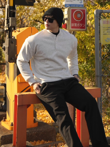 Áo Thun Dài Tay Cotton American Henry Collar Polo-Shirt Thoáng Khí Thoải Mái Thường Ngày Dài Tay Cổ Polo Áo Thun Nam