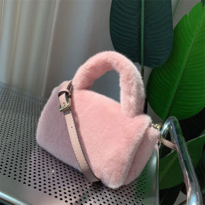 New Fall and Winter New Arrival Mink-like Womens Handbag Tofu Block Crossbody Shoulder Plush Bag Minimalist Easiest for Match Office Lady Style