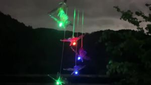 กระดิ่งลม LED -ผึ้งน้อย -ผีเสื้อ -แมลงปอ-พระอาทิตย์ สำหรับแต่งสวน พลังงานแสงอาทิตย์สวนสร้างบรรยากาศ