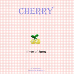 Cute Cherry Embroidery Fabric Patches Self-Adhesive Decorative DIY Dragon Switch Shell Handmade Account iPad Case Cover