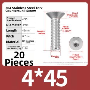 BAIRUITE | Security 304 Stainless Steel Sunken Head Flat Head Internal Hex Screws